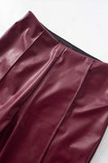 FLARED FAUX LEATHER PANTS