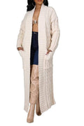 CABLE KNIT MAXI CARDIGAN WITH BELT