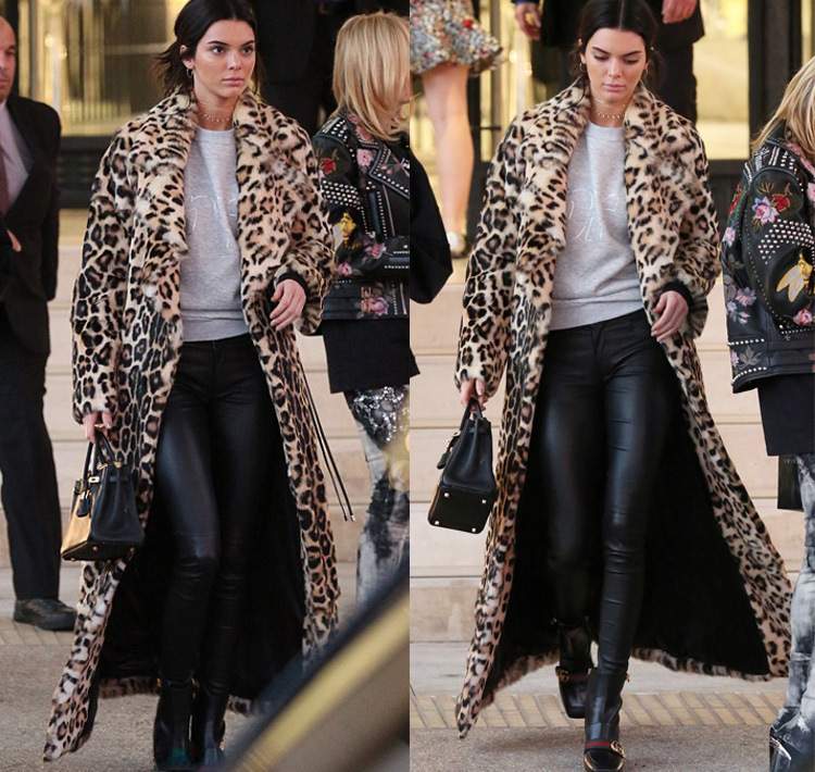 CLASSIC LEOPARD PRINT FAUX FUR COAT  KEN BEAN INS SAME STYLE FLUFFY COAT