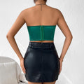  SEXY SPICE GIRL LACE UP  CHEST WRAP STREET BACKLESS FISHBONE WAIST 