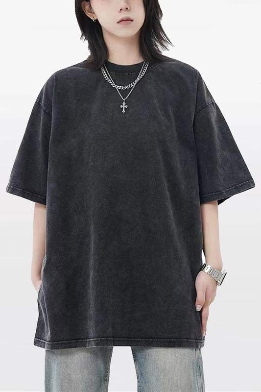 SOLID LOOSE T SHIRT TOP