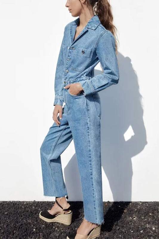 CARGO DENIM JUMPSUITS