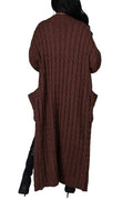 CABLE KNIT MAXI CARDIGAN WITH BELT