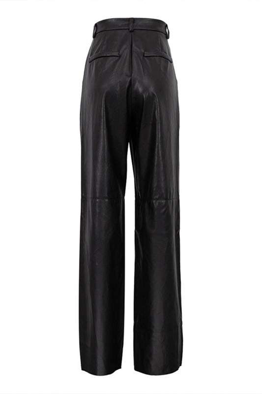 HIGH WAISTED FAUX LEATHER TROUSERS