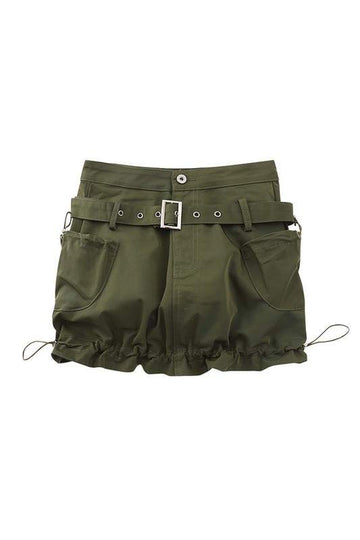 DRAWSTRING MINI SKIRT