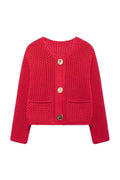 CHUNKY KNIT CARDIGAN WITH STATEMENT BUTTONS