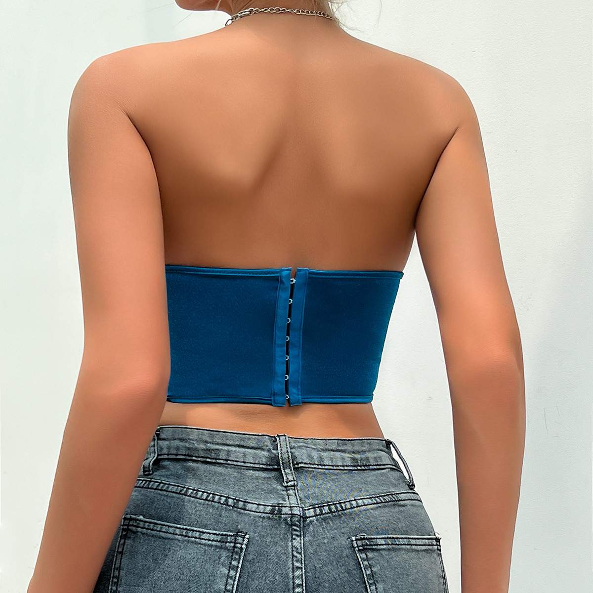  SEXY SPICE GIRL LACE UP  CHEST WRAP STREET BACKLESS FISHBONE WAIST 