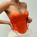  SEXY SPICE GIRL LACE UP  CHEST WRAP STREET BACKLESS FISHBONE WAIST 