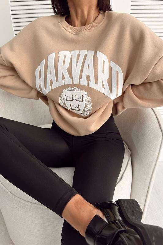 LETTER PRINT OVERSIZED SWEATSHIRT