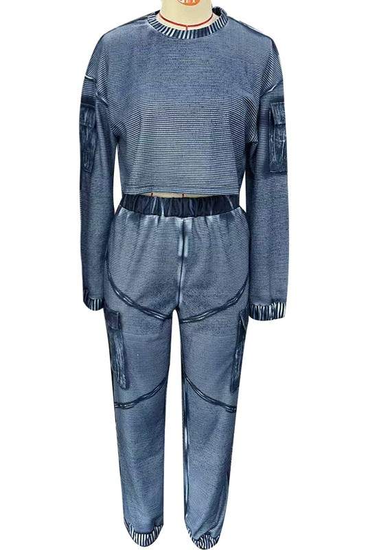 CROP SHIRT AND SWEATPANTS SET