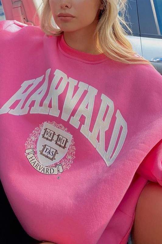 LETTER PRINT OVERSIZED SWEATSHIRT