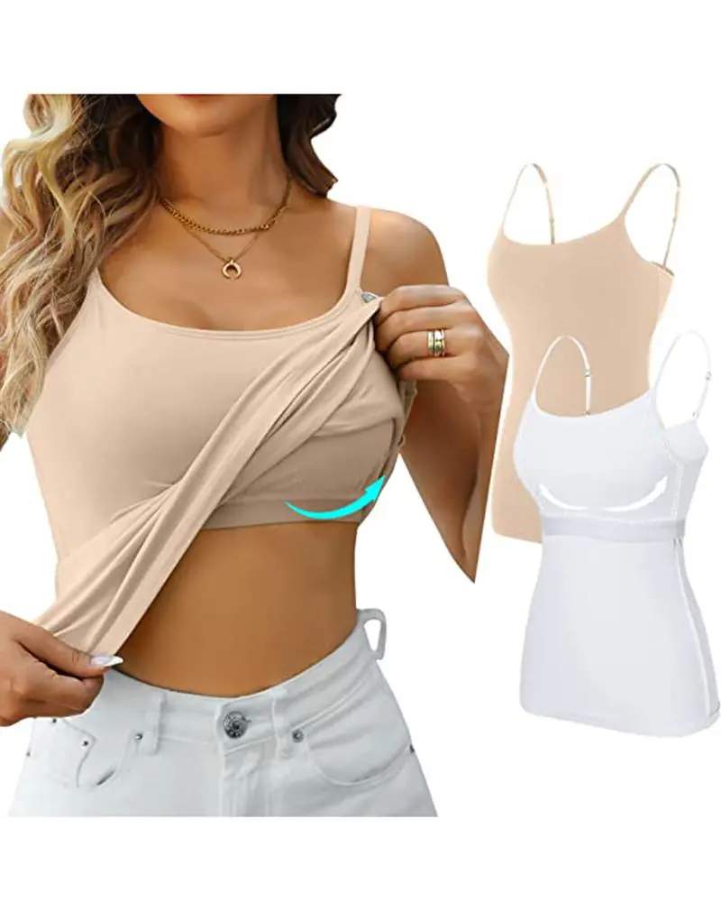 U NECK PADDED BASICS CAMI TOP