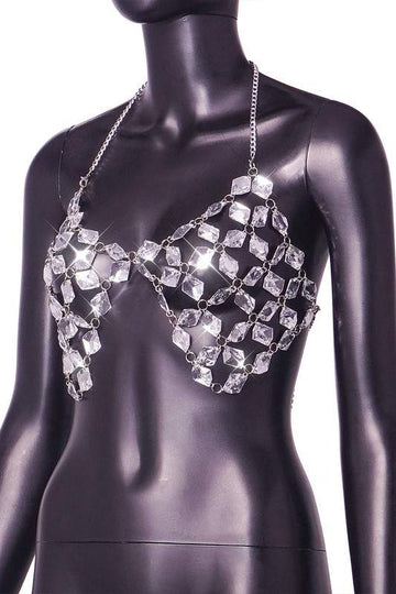 RHINESTONES BODY CHAIN TOP