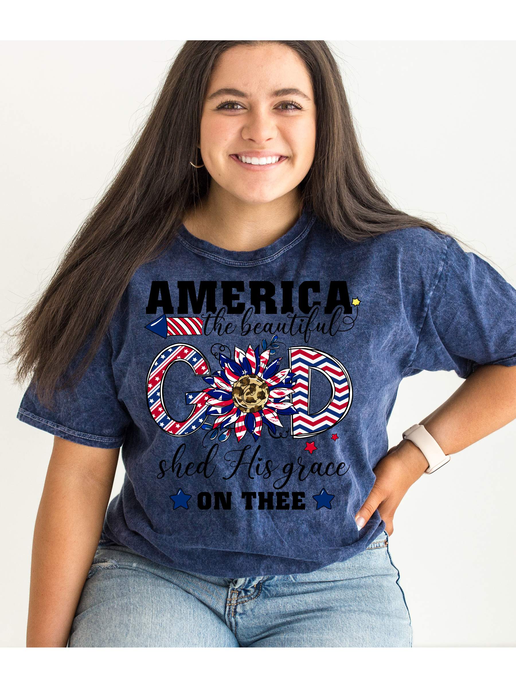 America Beautiful God GRAPHIC TEE T-SHIRTS