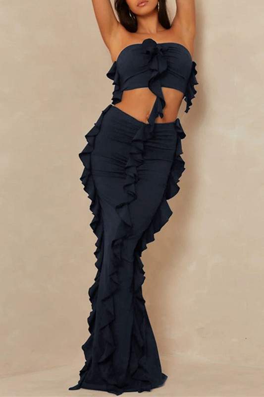 RUFFLES LONG SKIRT SET