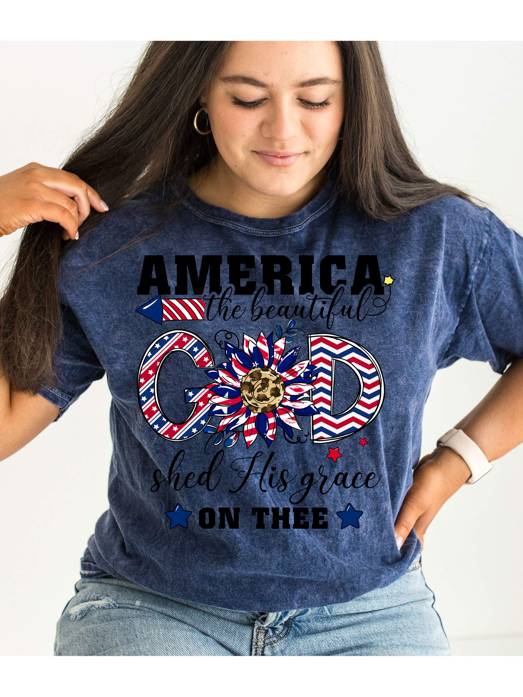 America Beautiful God GRAPHIC TEE T-SHIRTS