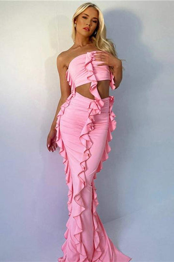 RUFFLES LONG SKIRT SET