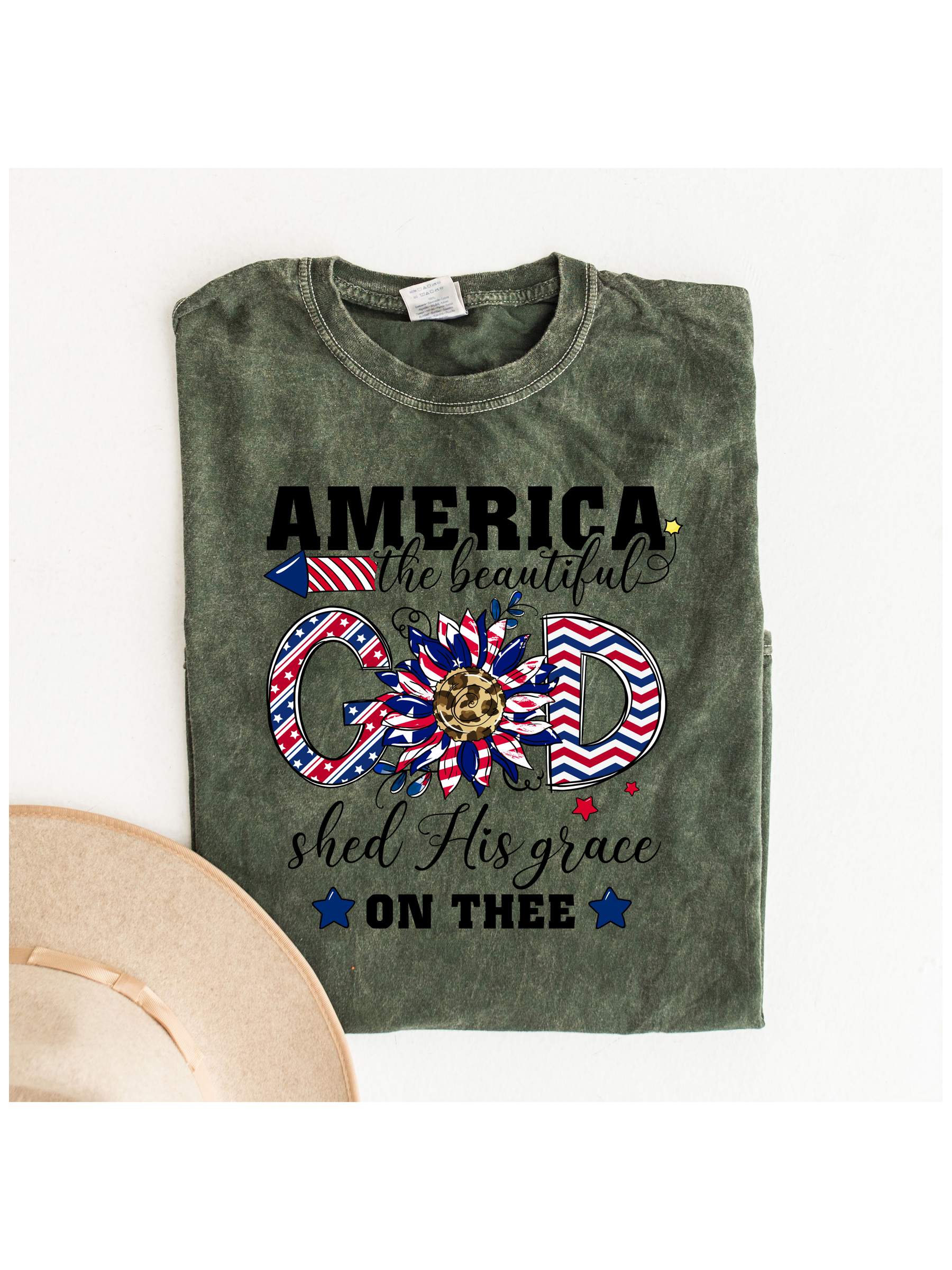 America Beautiful God GRAPHIC TEE T-SHIRTS