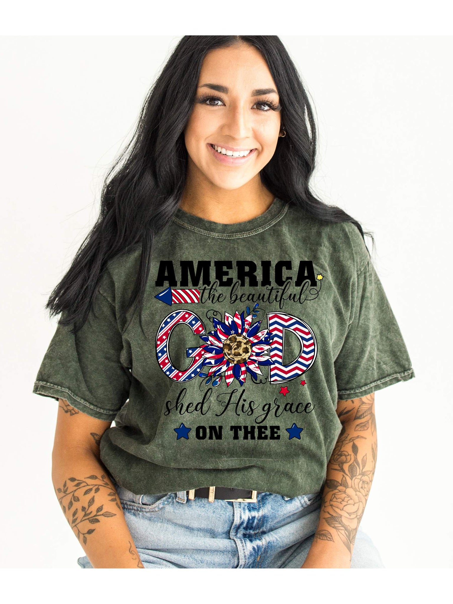 America Beautiful God GRAPHIC TEE T-SHIRTS