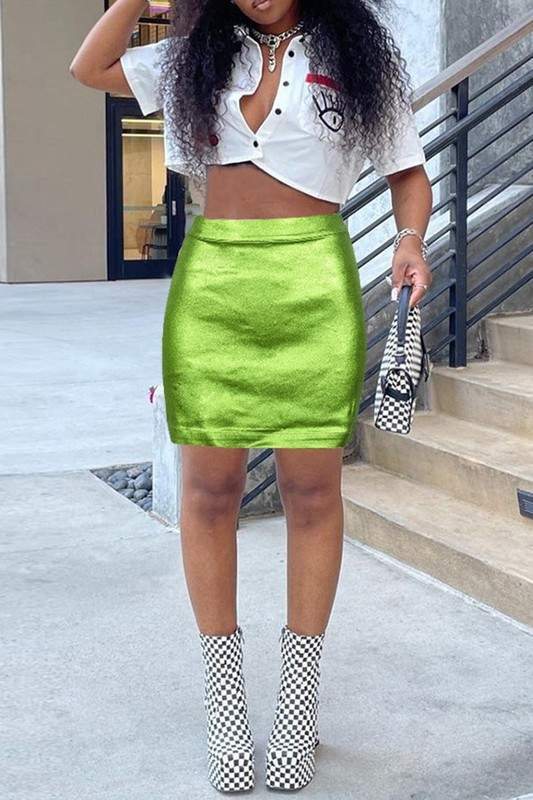 FAUX LEATHER MINI SKIRT