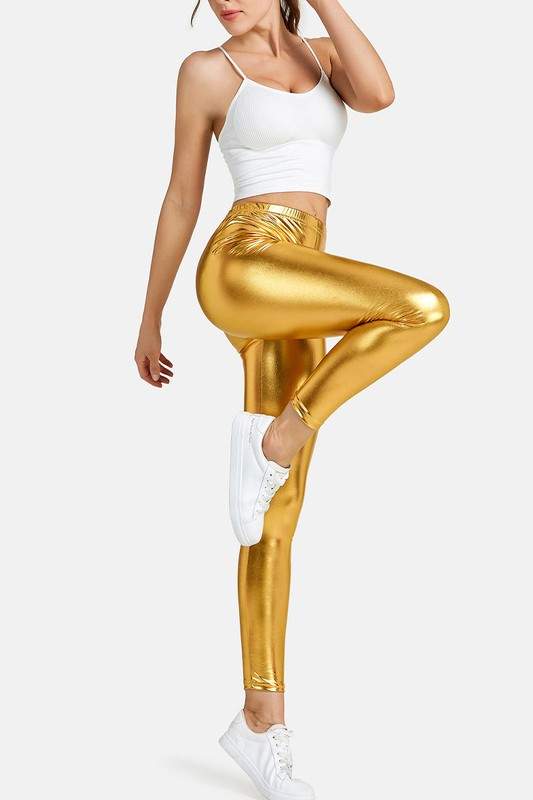 SHINY ANKLE LENGTH LEGGINGS