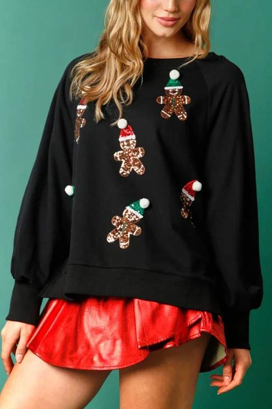 SEQUINS CHRISTMAS HOLIDAY SWEATSHIRT