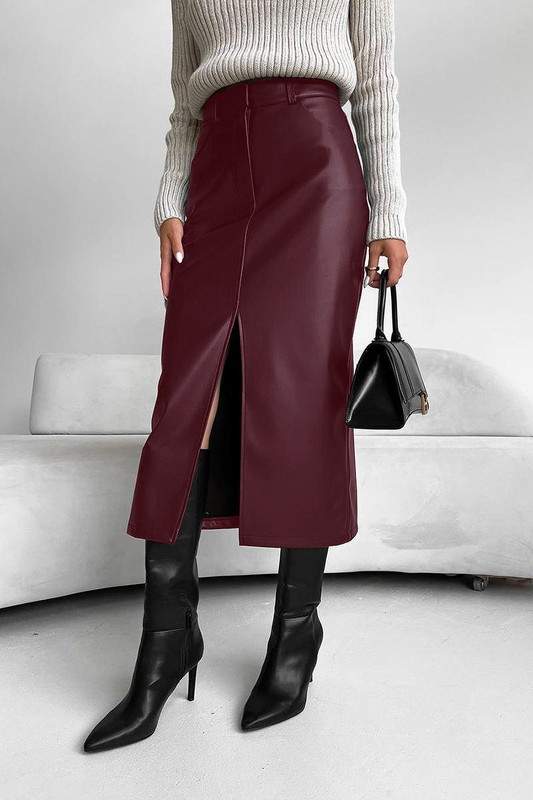 SLEEK SLIT MIDI SKIRT