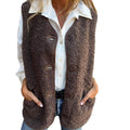 LAMB FLEECE BUTTON VEST JACKET VEST COAT