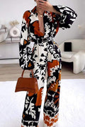 ABSTRACT PRINT WIDE LEG JUMPSUIT