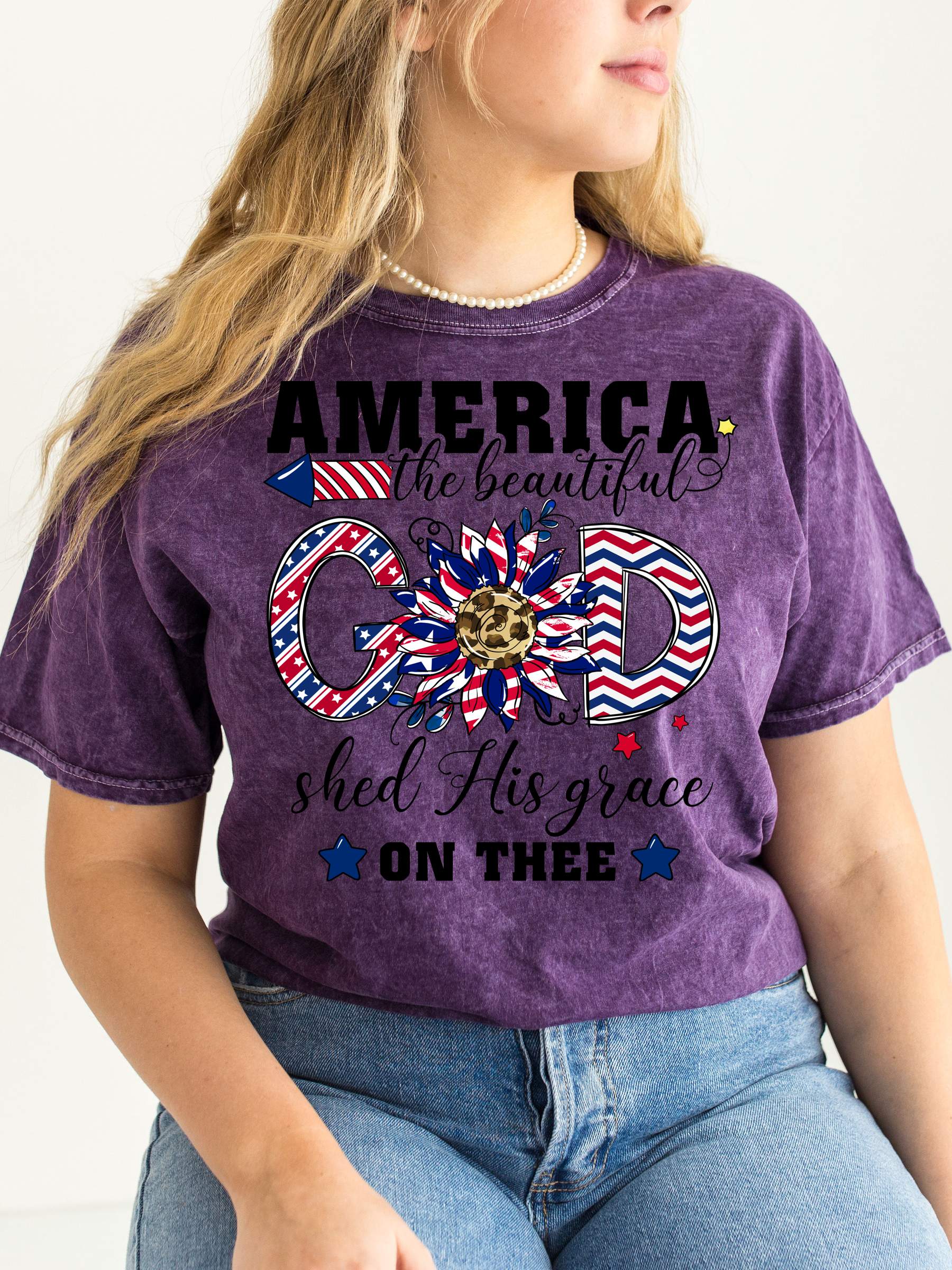 America Beautiful God GRAPHIC TEE T-SHIRTS