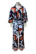 ABSTRACT PRINT WIDE LEG JUMPSUIT