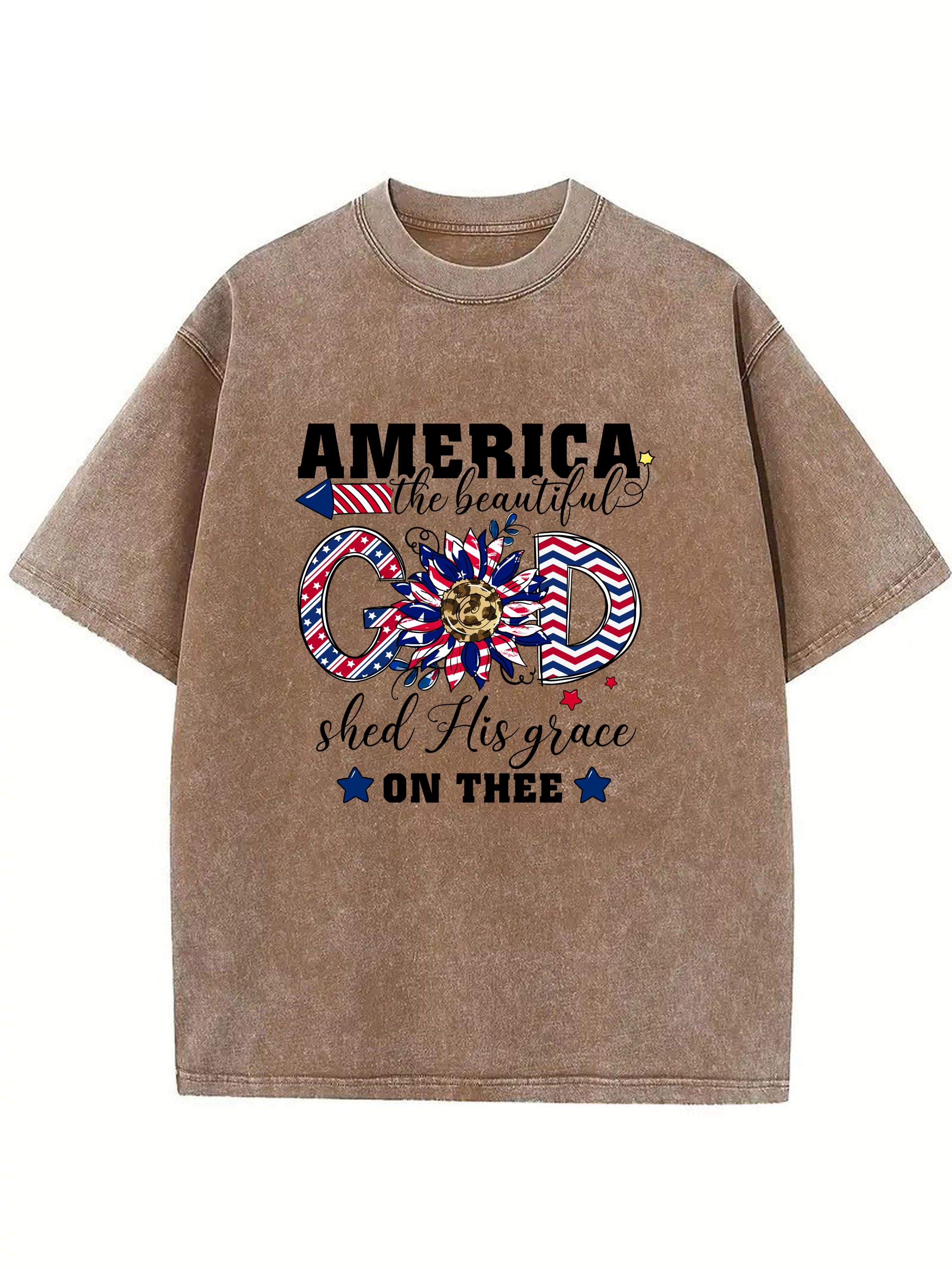 America Beautiful God GRAPHIC TEE T-SHIRTS