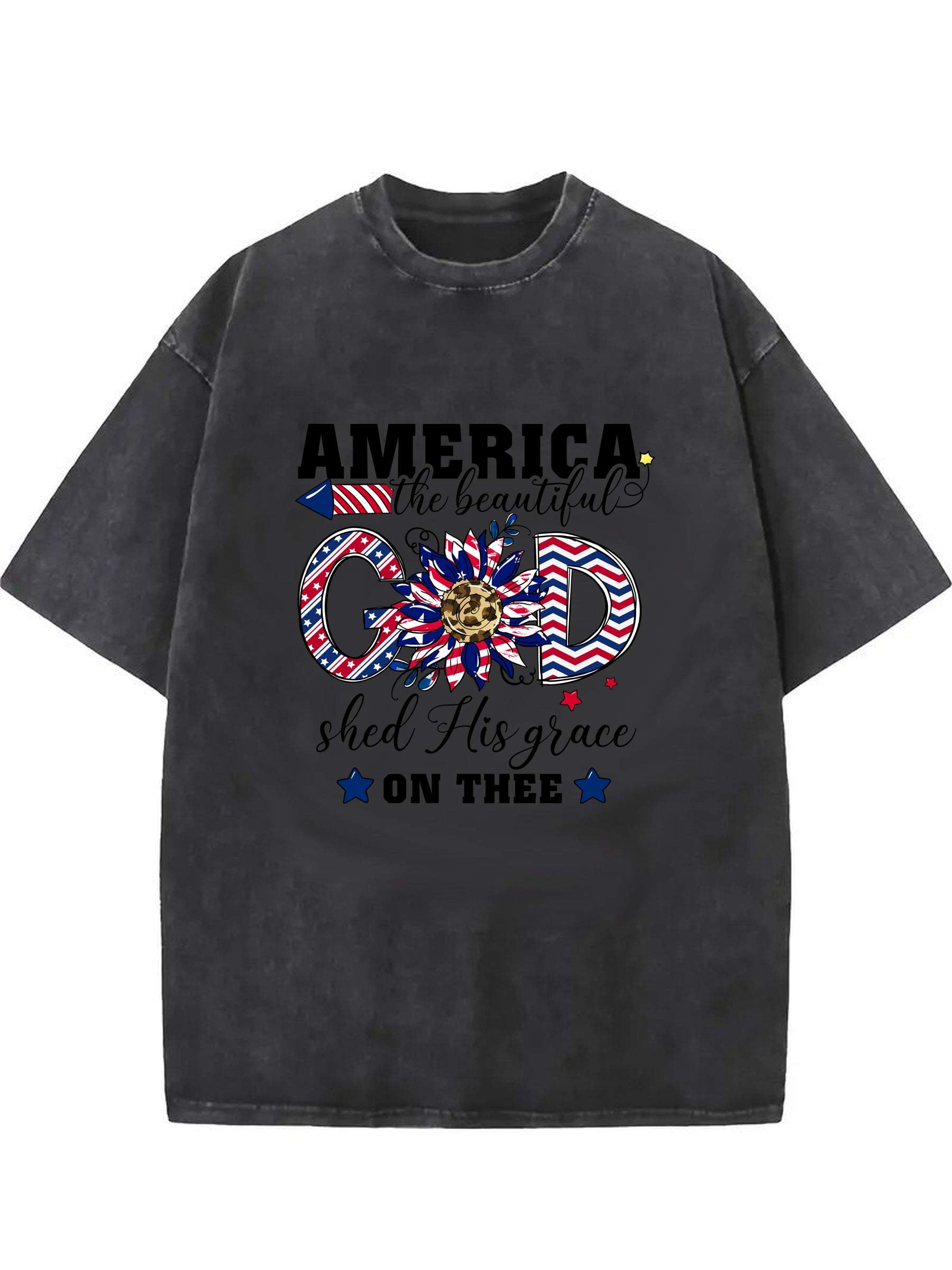 America Beautiful God GRAPHIC TEE T-SHIRTS