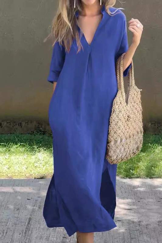 RELAXED LINEN MAXI DRESS