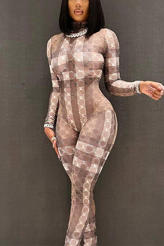 GRAPHIC BODYCON JUMPSUITS