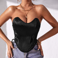  SEXY SPICE GIRL LACE UP  CHEST WRAP STREET BACKLESS FISHBONE WAIST 