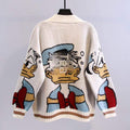  CARTOON SWEATER COAT LAZY  LOOSE OUTER WEAR THICKENED KNITTED CARDIGAN