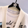  CARTOON SWEATER COAT LAZY  LOOSE OUTER WEAR THICKENED KNITTED CARDIGAN