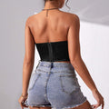  SEXY SPICE GIRL LACE UP  CHEST WRAP STREET BACKLESS FISHBONE WAIST 