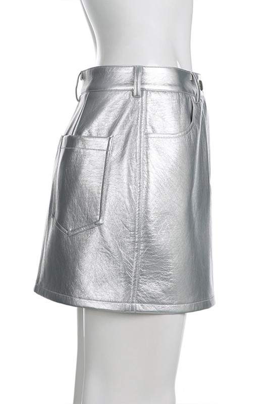 FAUX LEATHER MINI SKIRT