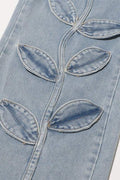 FLORAL DENIM EMBROIDERY JEANS