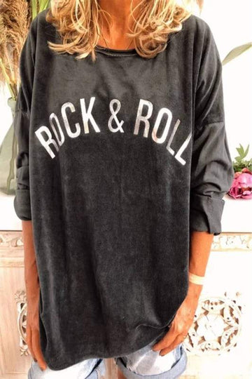 ROCK N ROLL LONG SLEEVE CASUAL TOP