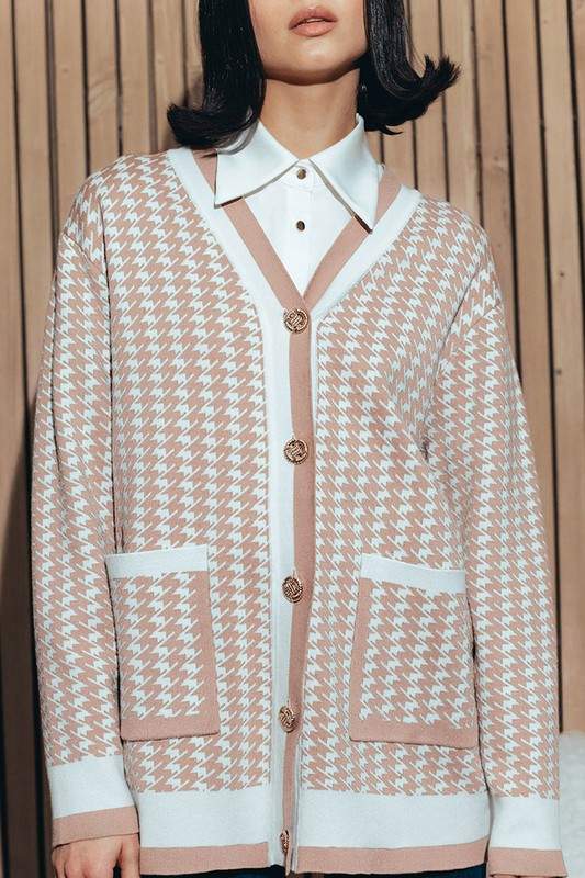 HOUNDSTOOTH CARDIGAN