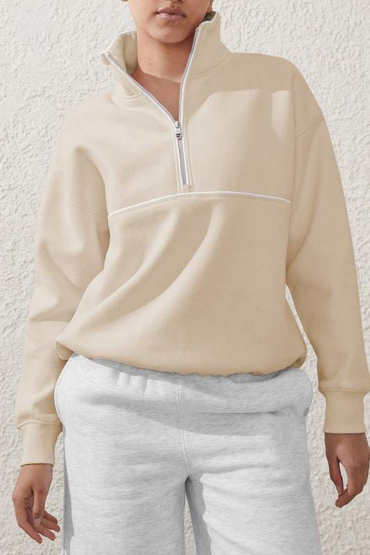 HALF ZIP PULLOVER SWEATSHIRT