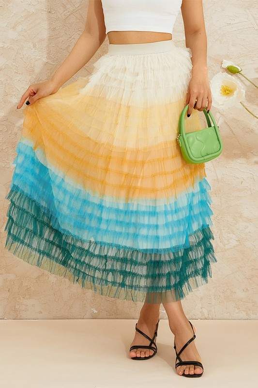 OMBRE LAYERED TULLE SKIRT