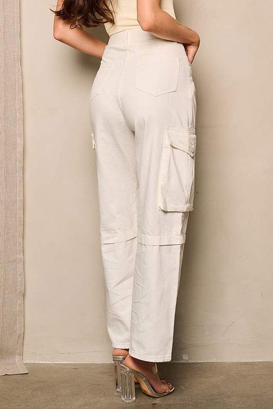 HIGH WAIST WIDE LEG CARGO PANTS