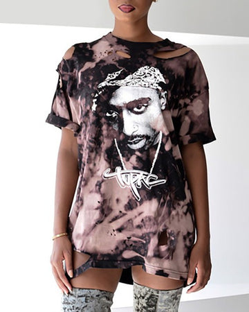 Figure Short Sleeve Cutout T-shirt