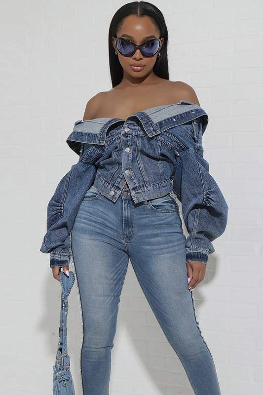 DENIM CROPPED JACKET