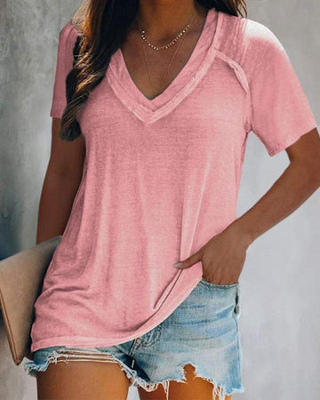 Solid Short Sleeve Loose Tshirts