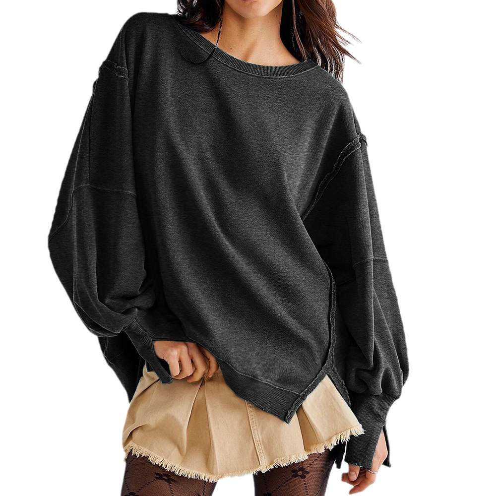 ROUND NECK SWEATER  SPORTS BASE SHIRT T SHIRT KNITTED SHIRT LONG SLEEVE TOP WEAR